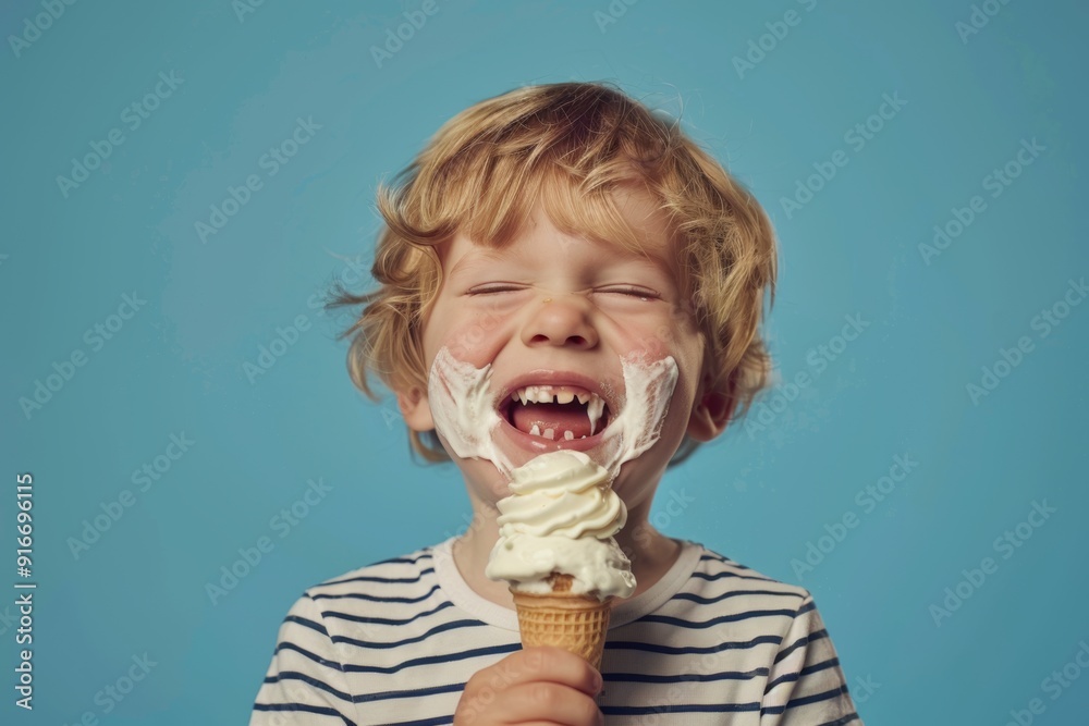 Child happily enjoys a sweet ice cream treat. Cheerful child enjoys sunshine playful and radiating joy. Nature playground carefree youth. Child happily enjoys a sweet ice cream treat. Cheerful child enjoys sunshine playful and radiating joy. Nature playground carefree youth.