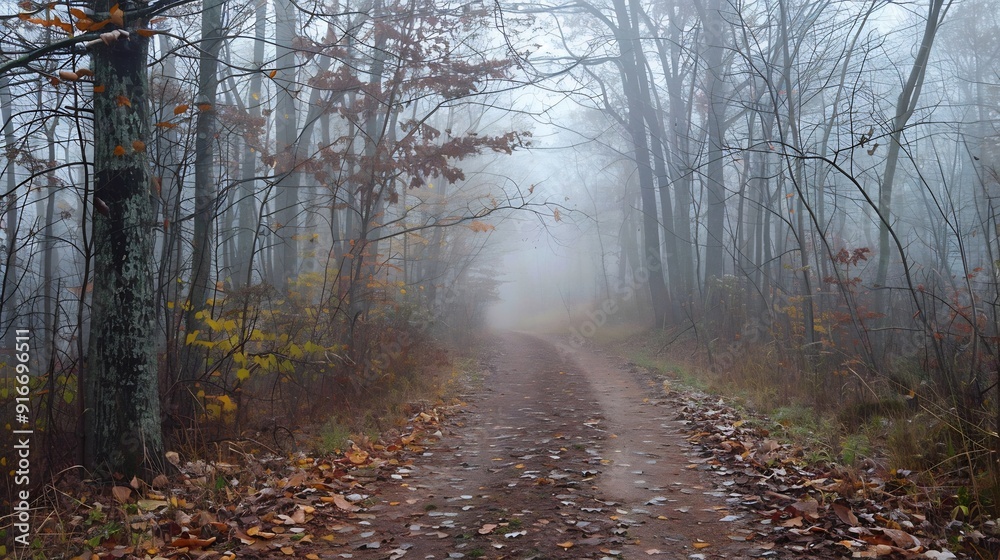 the atmosphere of a path in a foggy forest, beautiful, and also a bit scary, ai-generated the atmosphere of a path in a foggy forest, beautiful, and also a bit scary, ai-generated