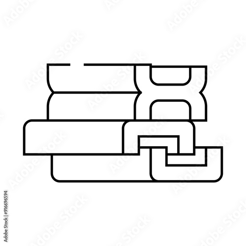 support structures, beams and channels building material line icon vector. support structures, beams and channels building material sign. isolated contour symbol black illustration
