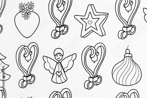 Obraz na płótnie Arrière plan noir et blanc au motif festif avec des étoiles de Noël w salonie