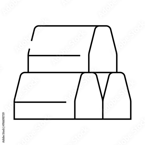 curbs building material line icon vector. curbs building material sign. isolated contour symbol black illustration