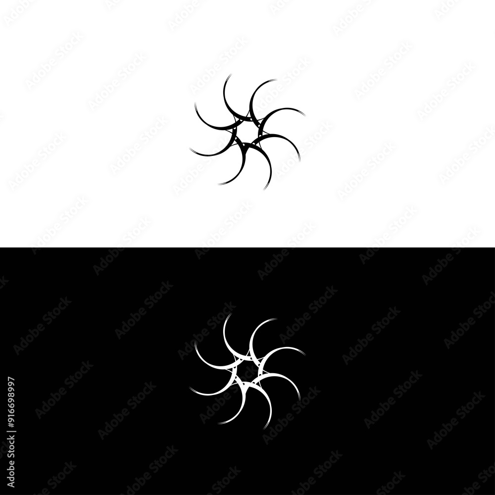 Black and white circle vector logo template design Black and white circle vector logo template design