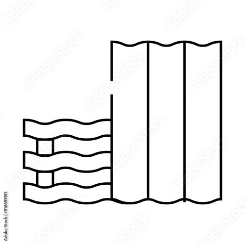 roofing material building material line icon vector. roofing material building material sign. isolated contour symbol black illustration