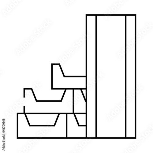 draining system building material line icon vector. draining system building material sign. isolated contour symbol black illustration