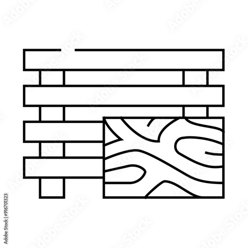 treated wood building material line icon vector. treated wood building material sign. isolated contour symbol black illustration