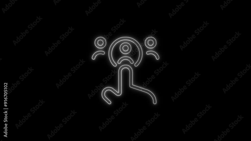 Neon Glowing Selection Icon Isolated on Black Background. 4K Ultra HD Video Motion Graphic Animation Neon Glowing Selection Icon Isolated on Black Background. 4K Ultra HD Video Motion Graphic Animation