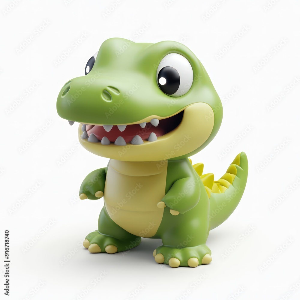 Fototapeta premium Smiling Green Crocodile Toy