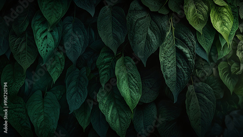 Gradient from dark green to light green with a leafy 