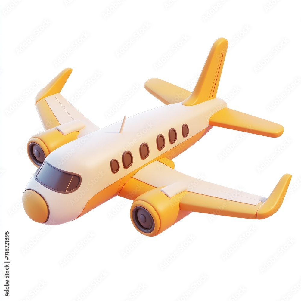 Fototapeta premium Cute Airplane 3D Render
