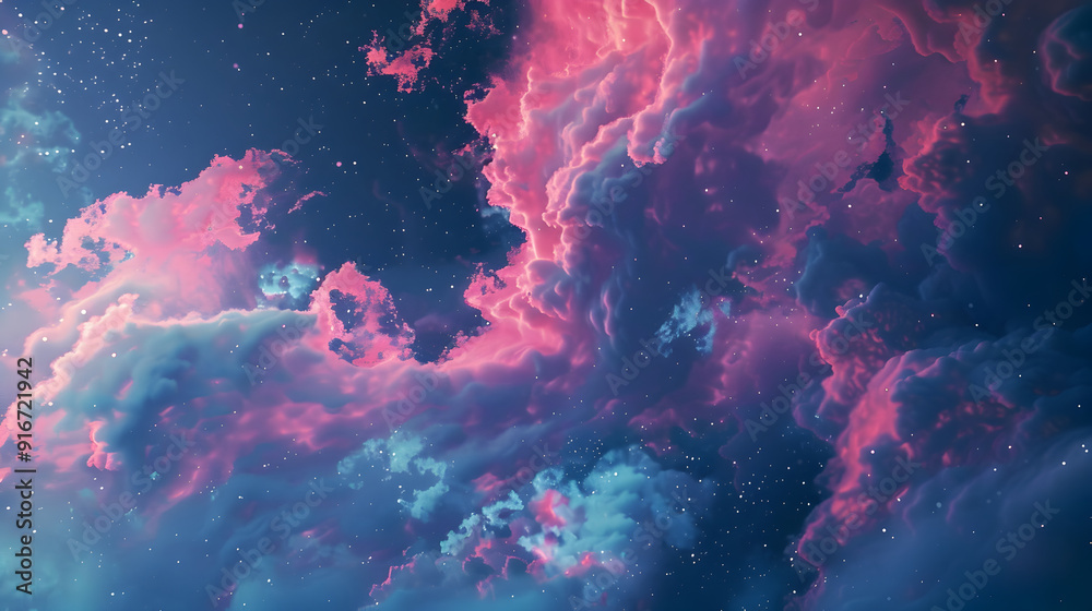 Fototapeta premium Galactic nebula vista background illustration