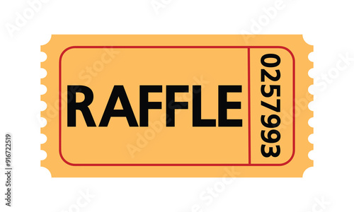 Raffle ticket icon. Vector image isolated on white background.