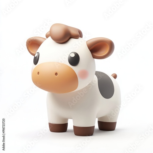 Cute 3D Cartoon Cow