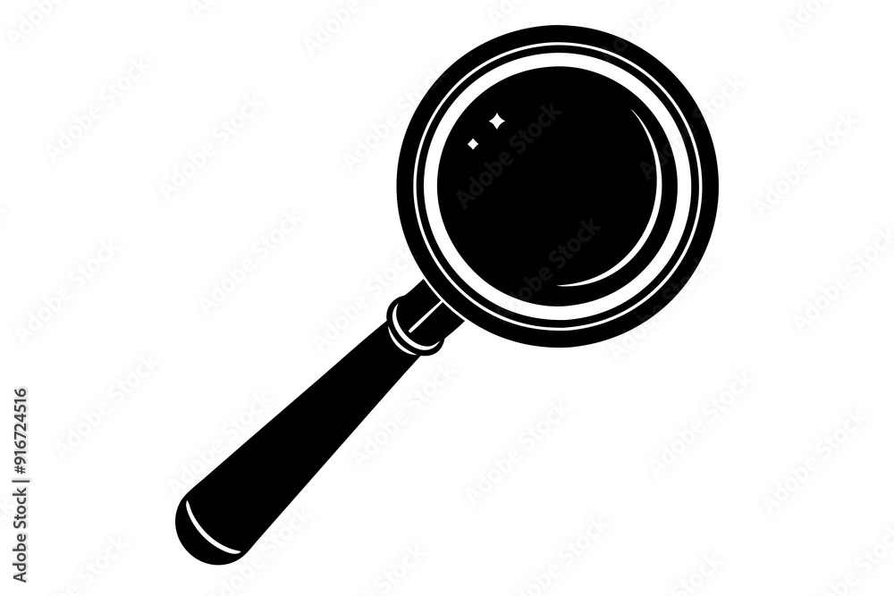 Silhouette vector design of a magnifier Silhouette vector design of a magnifier