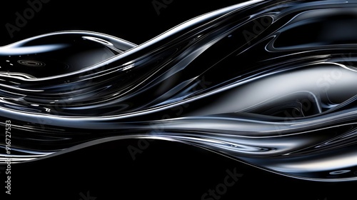 Fototapeta Naklejka Na Ścianę i Meble -  Abstract glass wave on a background look like as liquid. Modern abstract background.