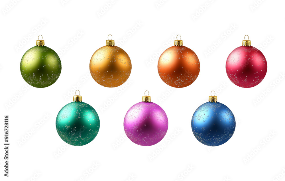 set of colorful christmas balls on white background set of colorful christmas balls on white background