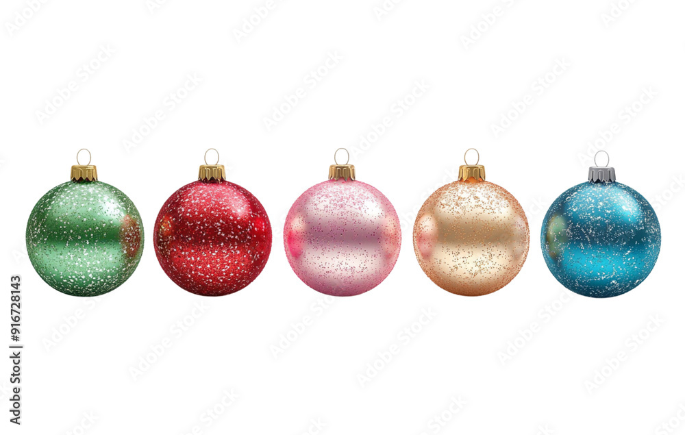 set of colorful christmas balls on white background set of colorful christmas balls on white background