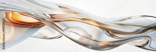 Abstract glass wave on a background look like as liquid. Modern abstract background.