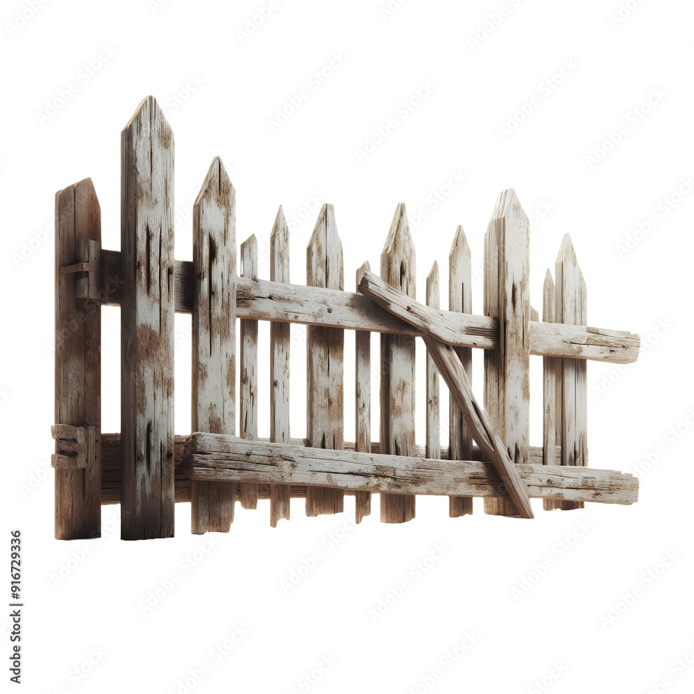 Wooden fence isolated on transparent background Wooden fence isolated on transparent background