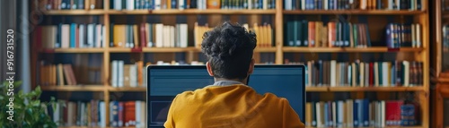 Focused student, online exams, structured distance learning, digital virtual library resources