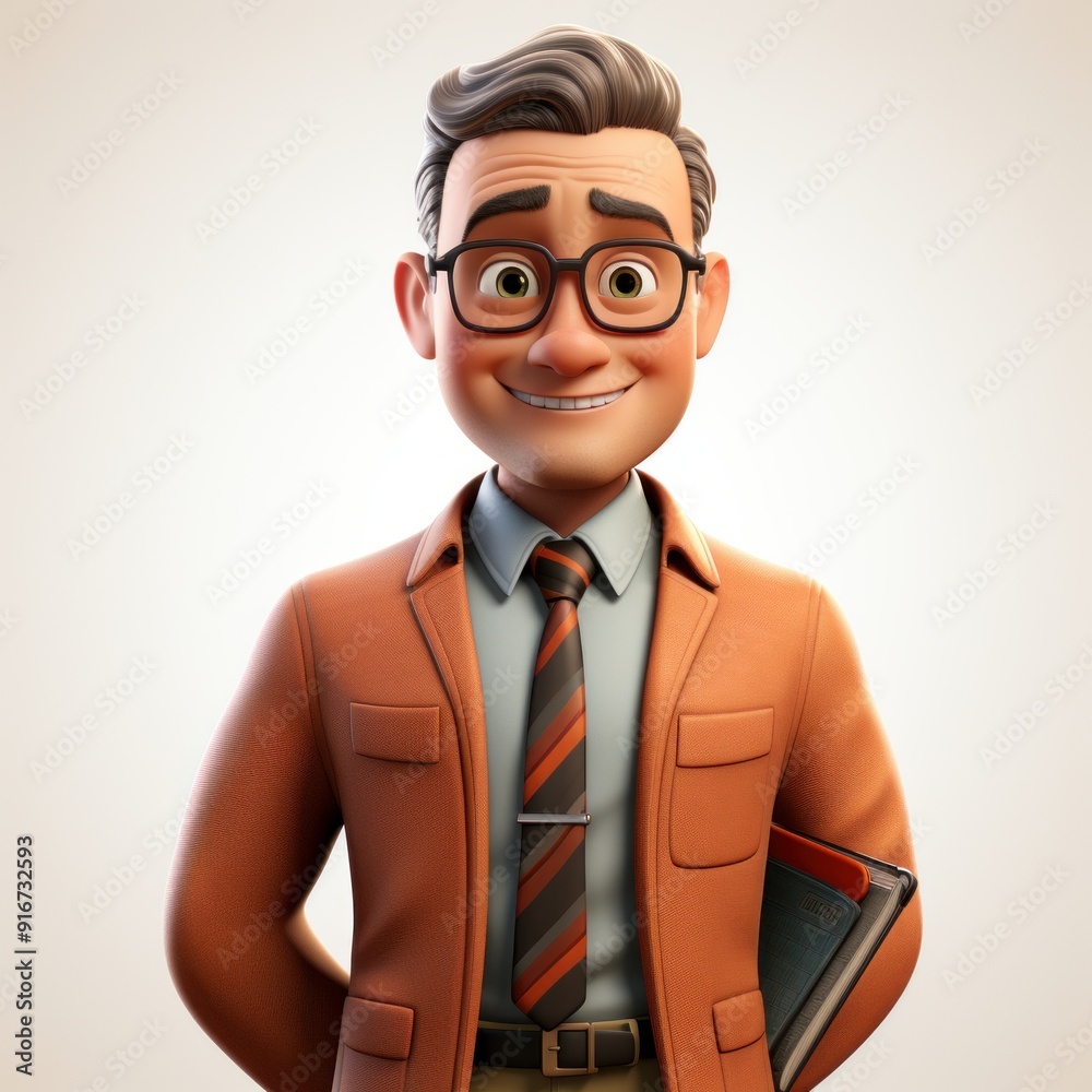 3d cartoon style character of a accountant 3d cartoon style character of a accountant