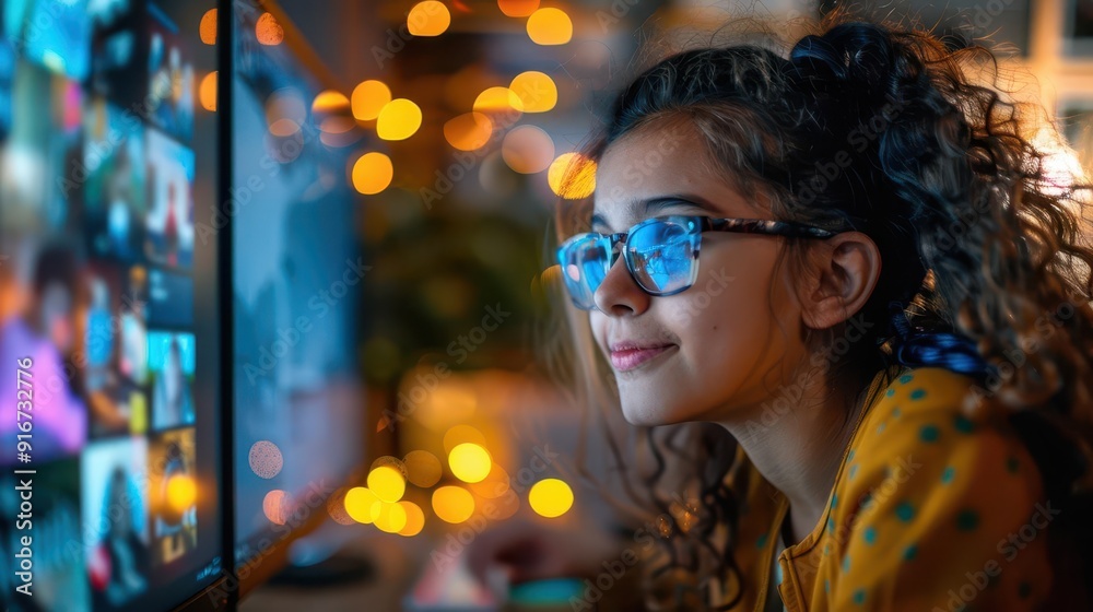 Students in a group video chat, solving virtual learning challenges, exchanging helpful online study tips Students in a group video chat, solving virtual learning challenges, exchanging helpful online study tips