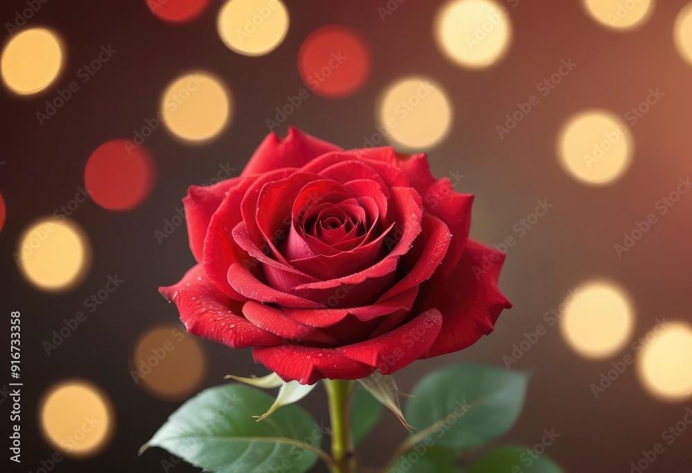 red rose flower with bokeh effect background for love, ai red rose flower with bokeh effect background for love, ai