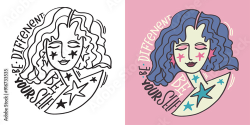 Cute trendy  hand drawn doodle lettering quote. Lettering for t-shirt design, mug print, bag print, clothes fashion. 100% hand drawn vector image.