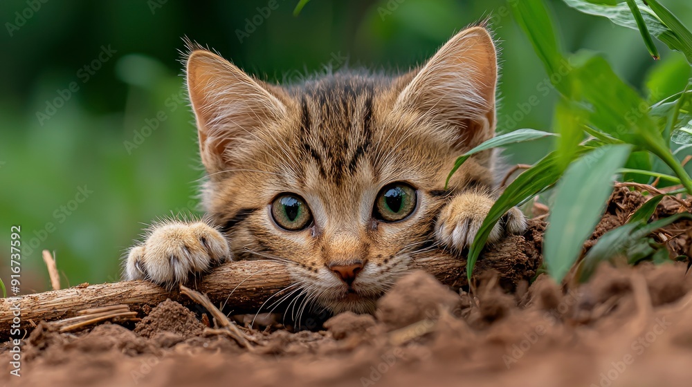 Kitten Playing With A String, Adorable Moment Kitten Playing With A String, Adorable Moment