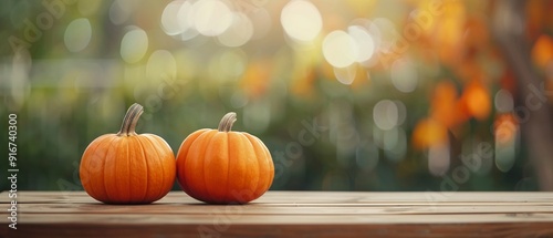Seasonal pumpkins on rustic wooden top, All Hallows Eve decor, eerie ambiance, Halloween feel 8K , high-resolution, ultra HD,up32K HD