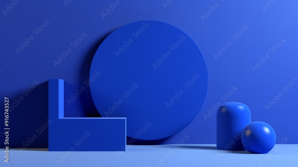 Abstract 3d rendering of a blue modern geometric background. Neural network ai generated art Abstract 3d rendering of a blue modern geometric background. Neural network ai generated art