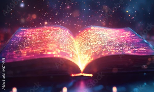 magic book with lights