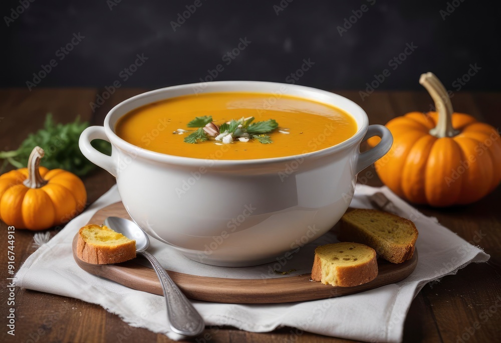 pumpkin soup with pumpkin background, ai pumpkin soup with pumpkin background, ai