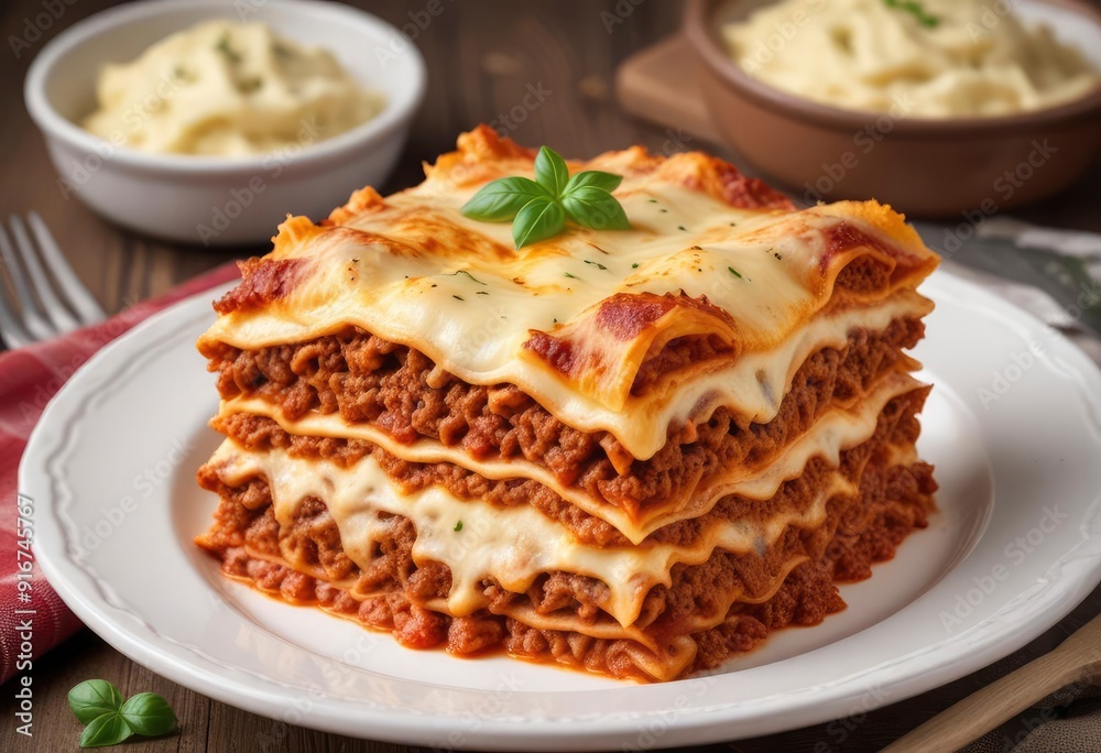 lasagna with mince and cream sauce, ai lasagna with mince and cream sauce, ai