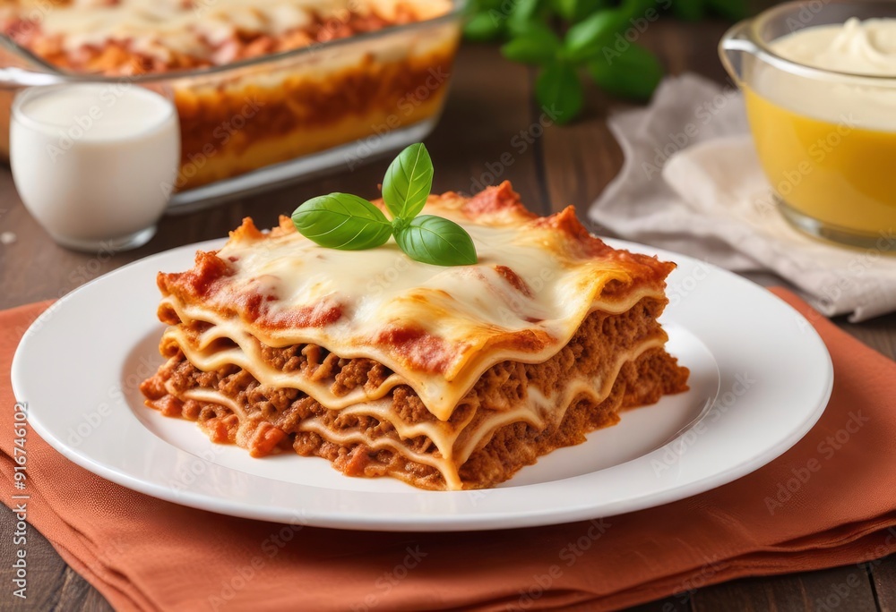 lasagna with mince and cream sauce, ai lasagna with mince and cream sauce, ai