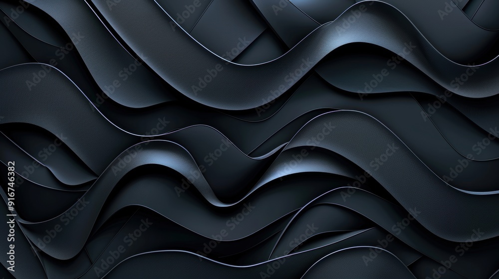 Obraz premium Abstract Dark Waves Pattern