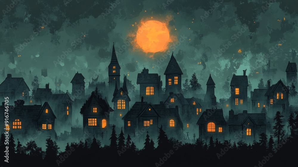 Enchanted Forest Fantasy: Glowing Pumpkins and Mysterious Creatures in Magical Woods Enchanted Forest Fantasy: Glowing Pumpkins and Mysterious Creatures in Magical Woods