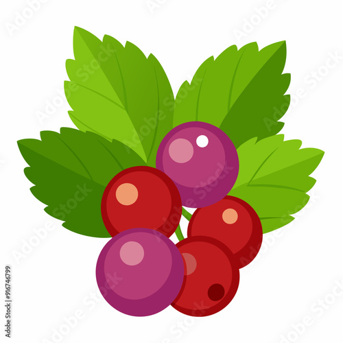 Currant berries for RPG games art vector illustration
