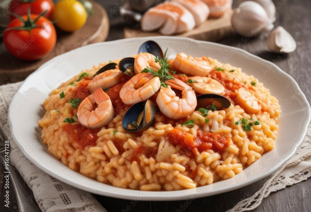 Risotto alla marinara with seafood, ai Risotto alla marinara with seafood, ai