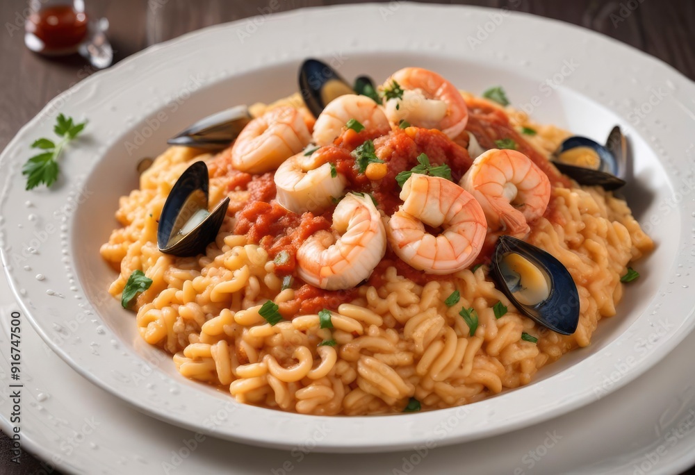 Risotto alla marinara with seafood, ai Risotto alla marinara with seafood, ai