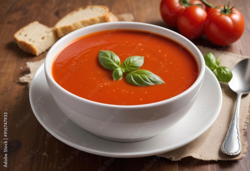 tomato soup in bowl, ai tomato soup in bowl, ai