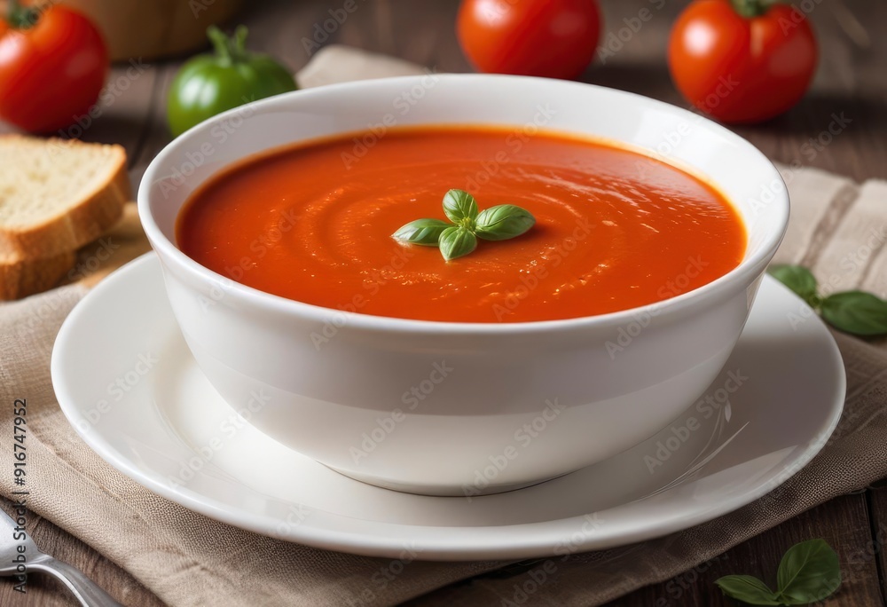 tomato soup in bowl, ai tomato soup in bowl, ai