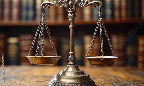 Justice scales in the library