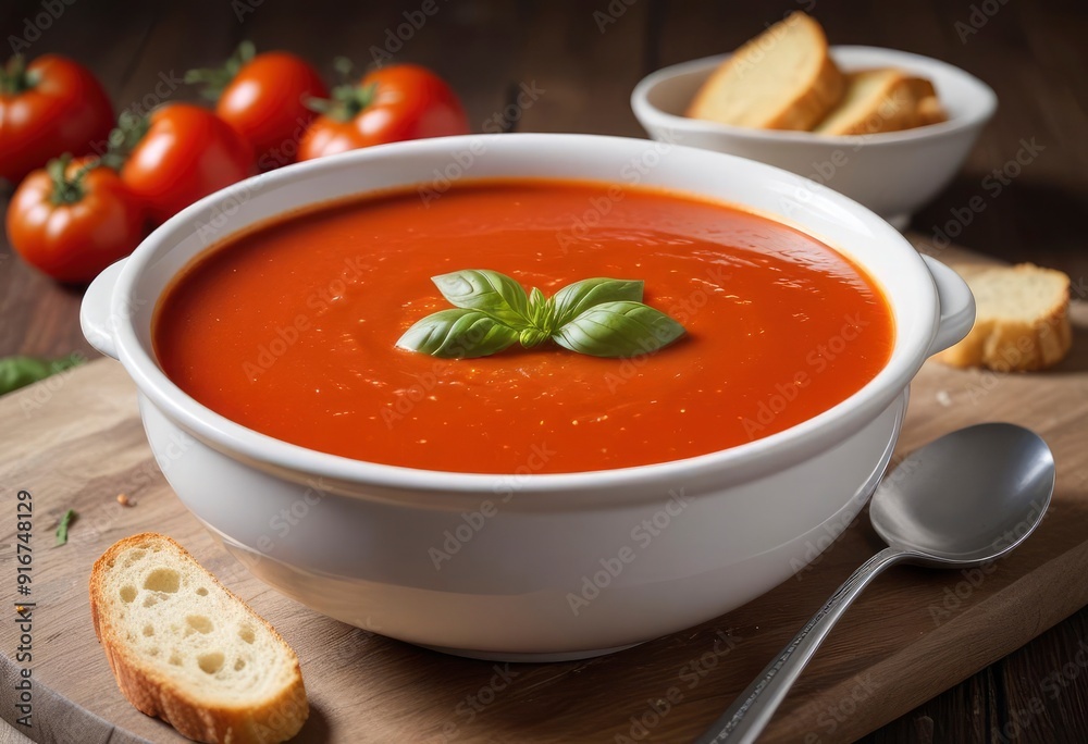 tomato soup in bowl, ai tomato soup in bowl, ai