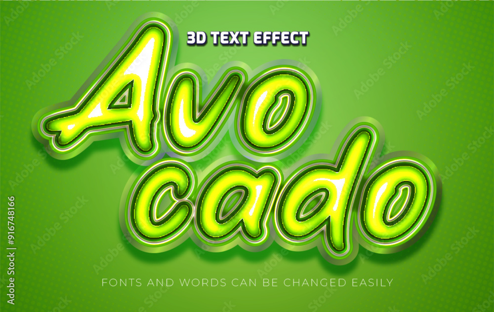 Avocado green 3d editable text effect style Avocado green 3d editable text effect style