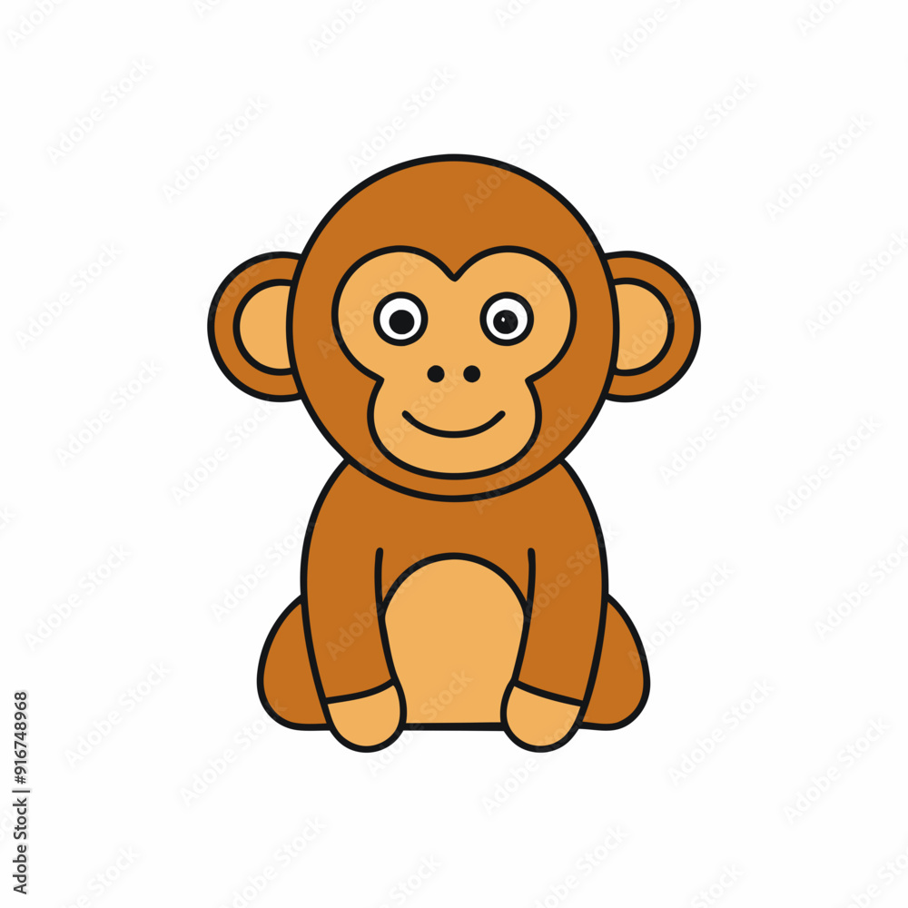 Obraz premium Chimpanzee art vector illustration