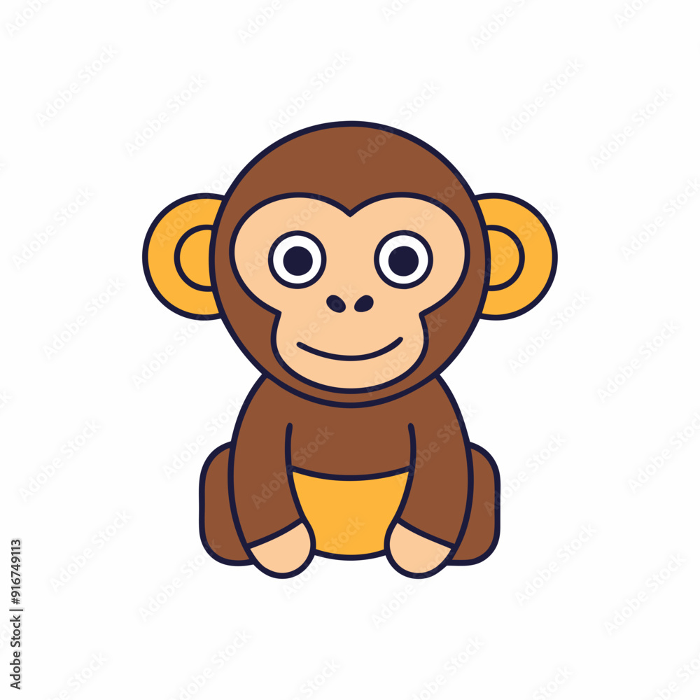 Fototapeta premium Chimpanzee art vector illustration