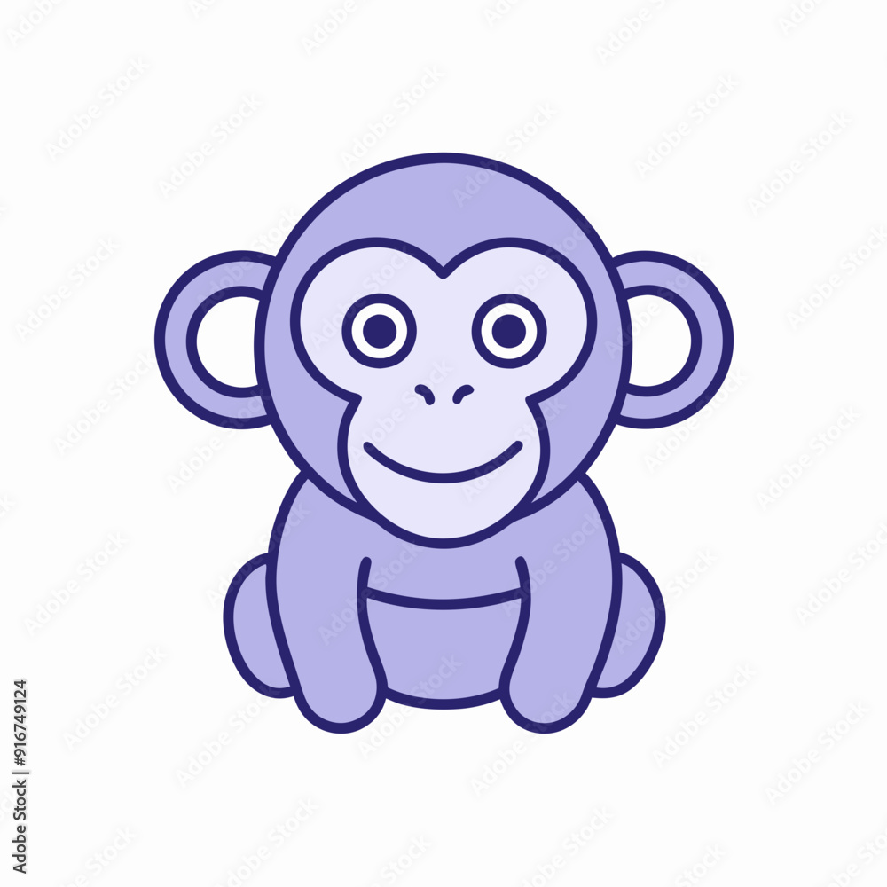 Fototapeta premium Chimpanzee art vector illustration