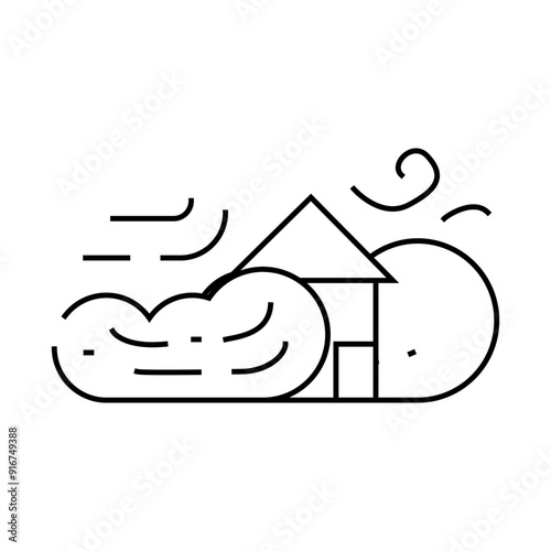 sandstorm disaster line icon vector. sandstorm disaster sign. isolated contour symbol black illustration