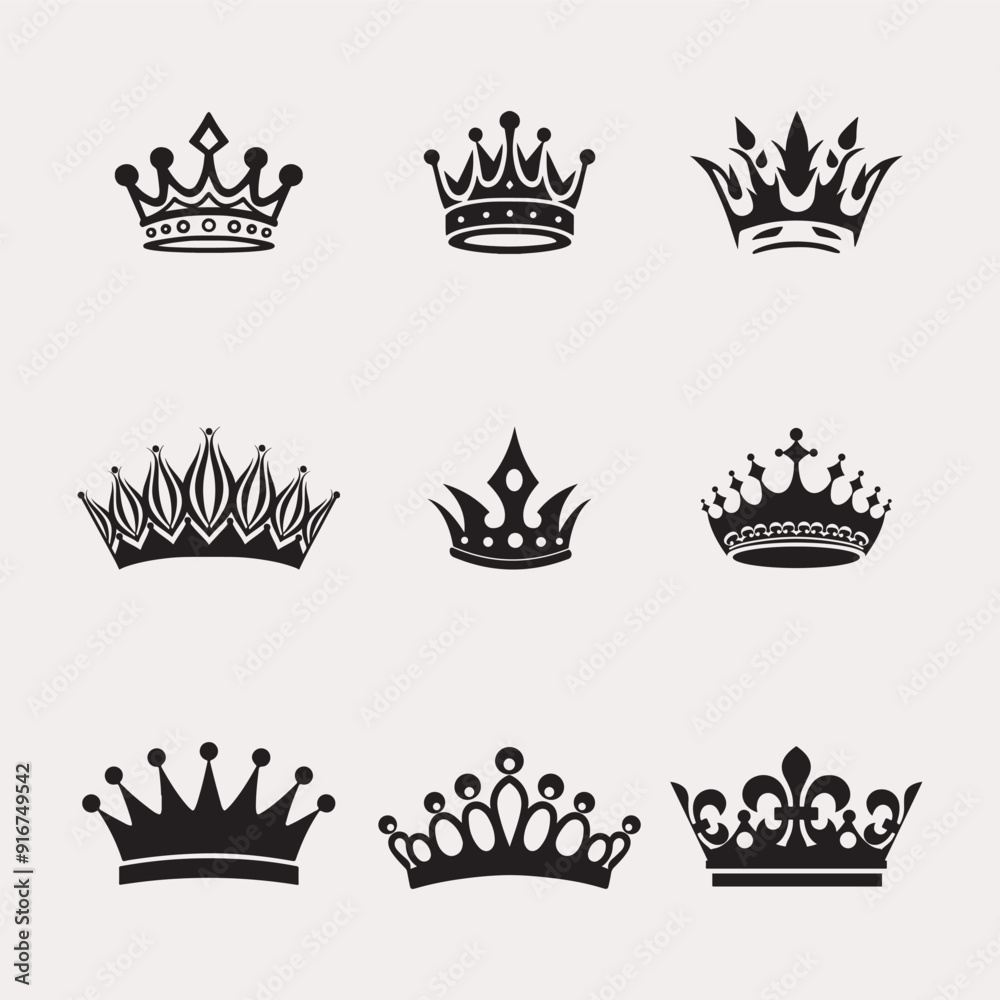 Hand drawn crown silhouette Hand drawn crown silhouette