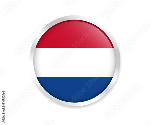 Flag of the Netherlands. Round flag. Flag icon. Circle flag icon logo vector illustration EPS